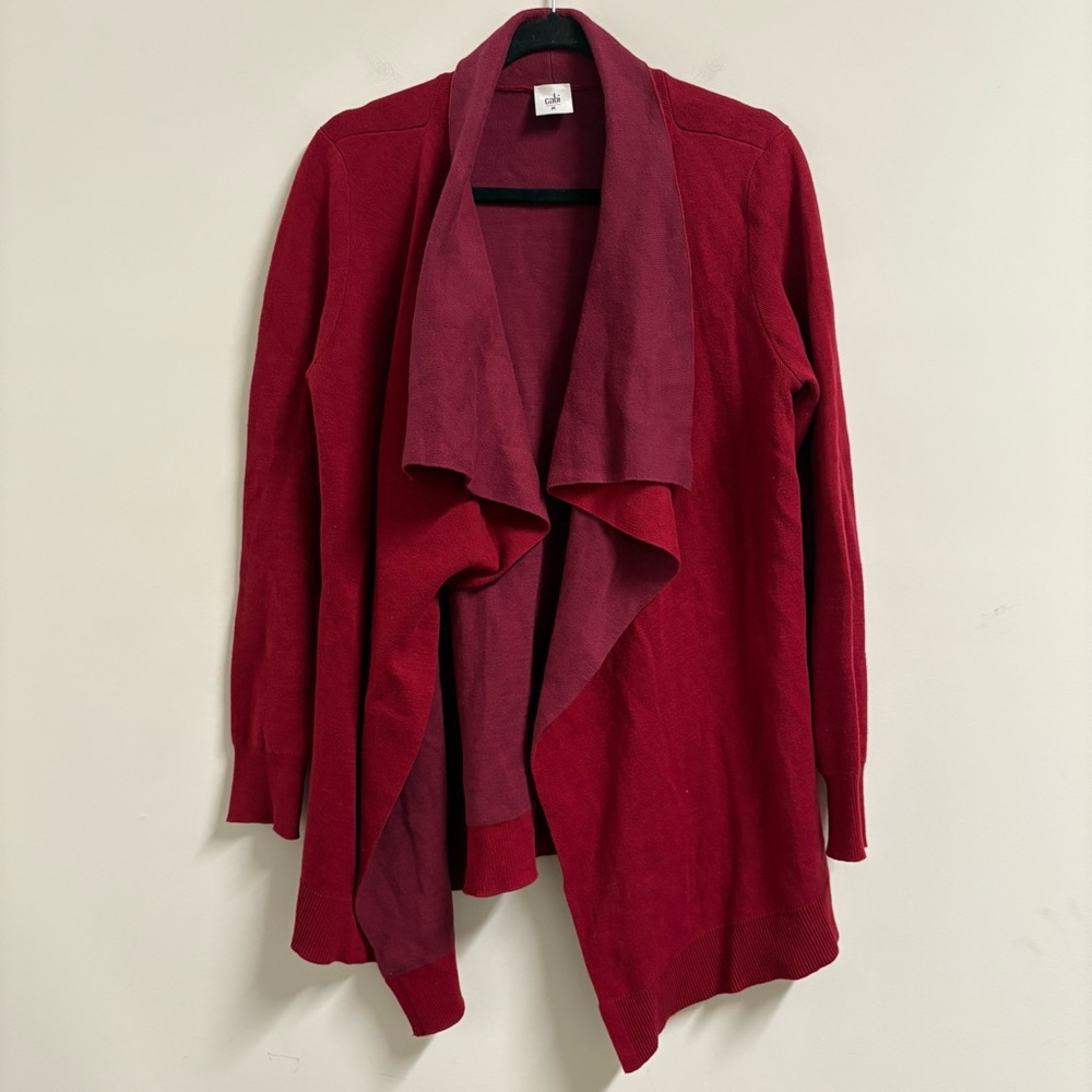 CAbi Cozy Up Cardigan Size Medium 3479 Red - Picture 3 of 7
